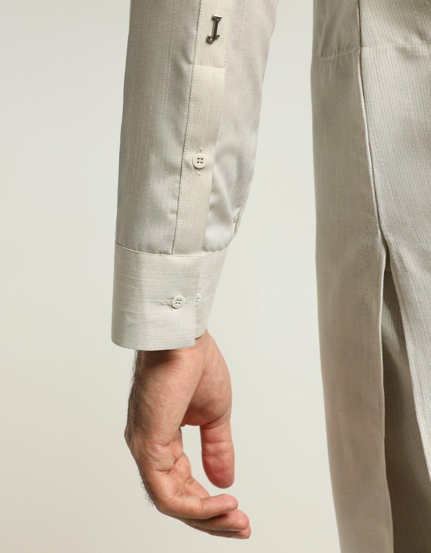 Polyester Pearl White Shalwar Kameez - J. Junaid Jamshed