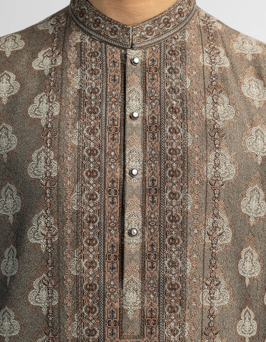 Polyester Silver Special Kurta - J. Junaid Jamshed