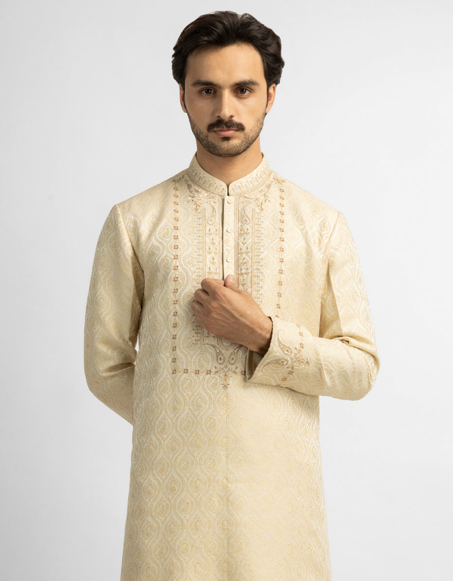 Blended Fawn Special Kurta - J. Junaid Jamshed