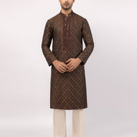 Polyester Brown Special Kurta - J. Junaid Jamshed