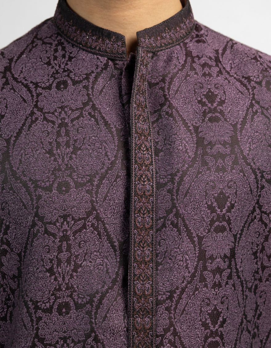 Polyester Purple Special Kurta - J. Junaid Jamshed