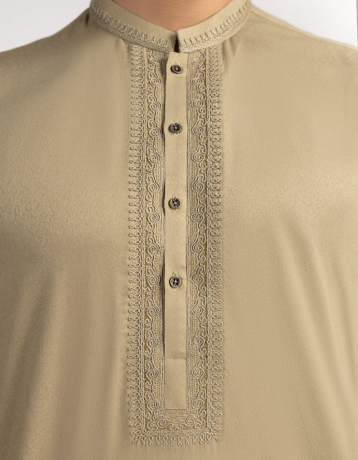 Blended Light Olive Special Kurta - J. Junaid Jamshed
