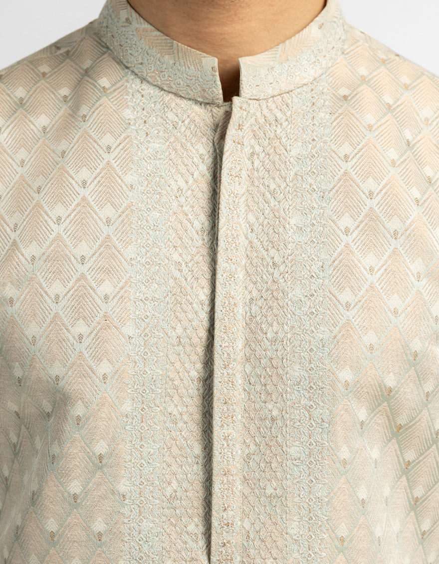 Polyester Light Jade Special Kurta - J. Junaid Jamshed