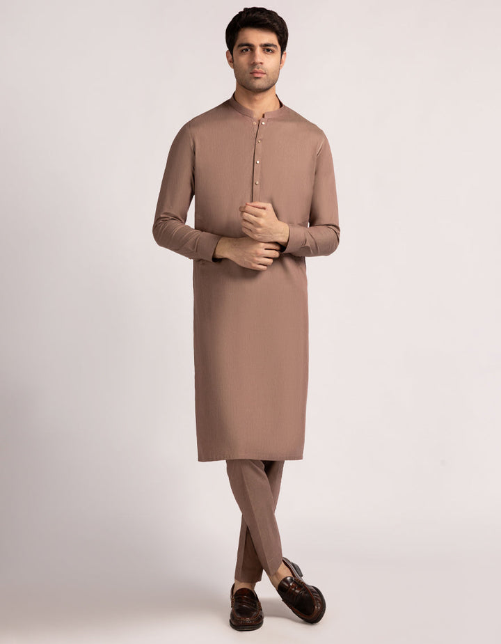 Cotton Red Brown Kurta Trouser- J. Junaid Jamshed
