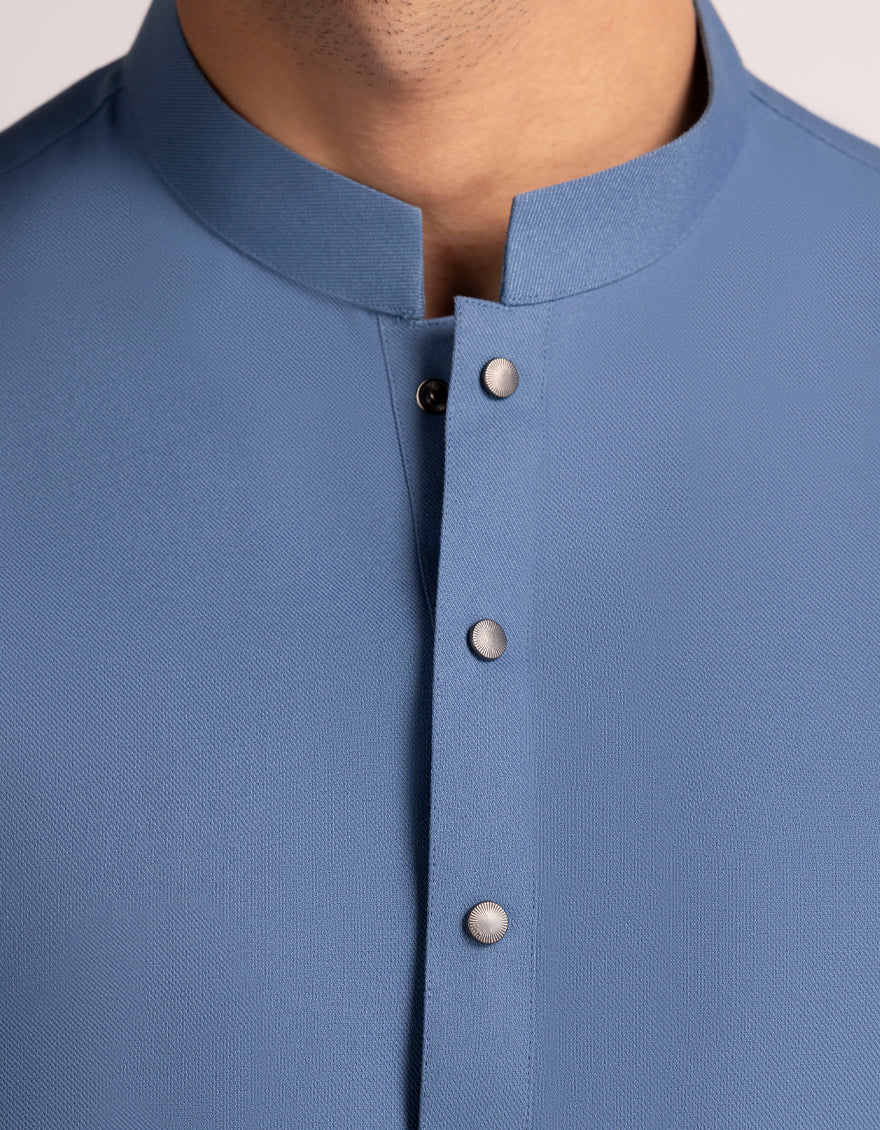 Blended Blue Shalwar Kameez - J. Junaid Jamshed