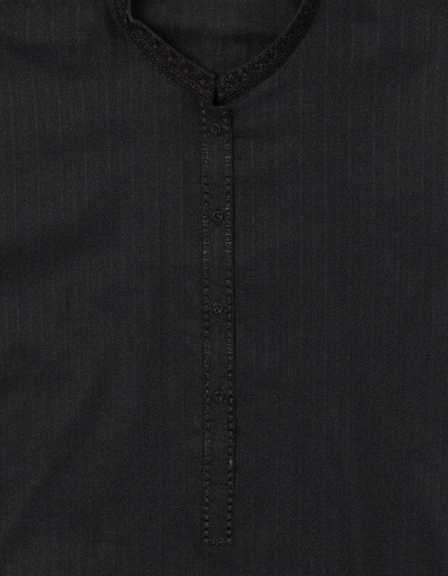 Cotton Charcoal Kurta Trouser - J. Junaid Jamshed