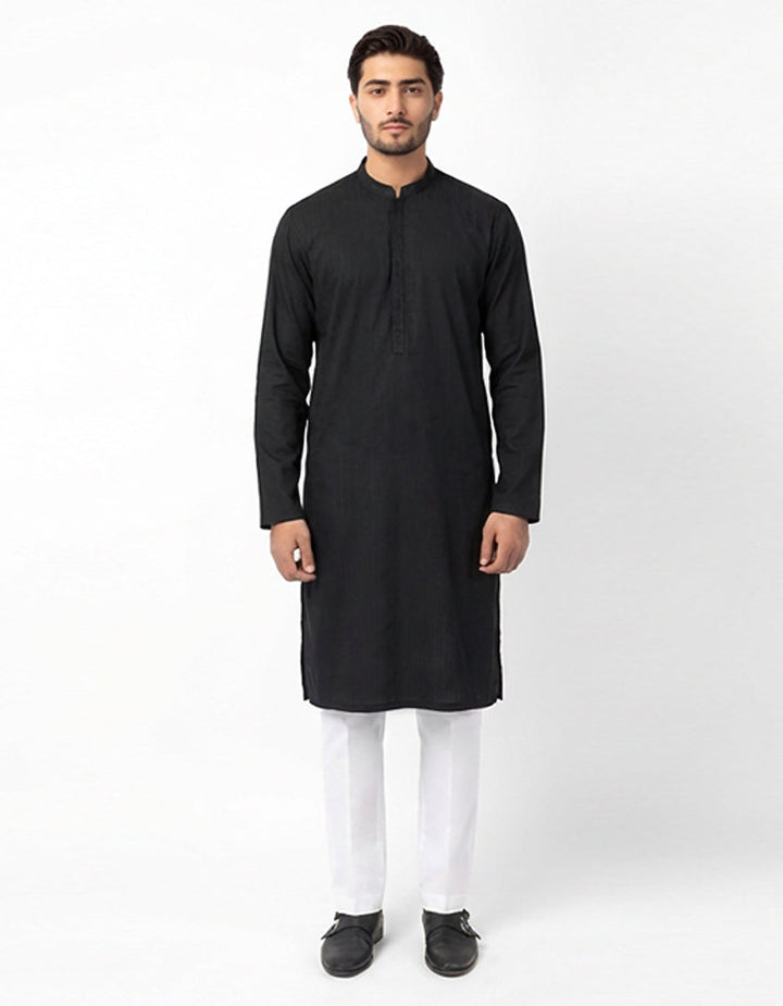 Cotton Charcoal Kurta Trouser - J. Junaid Jamshed