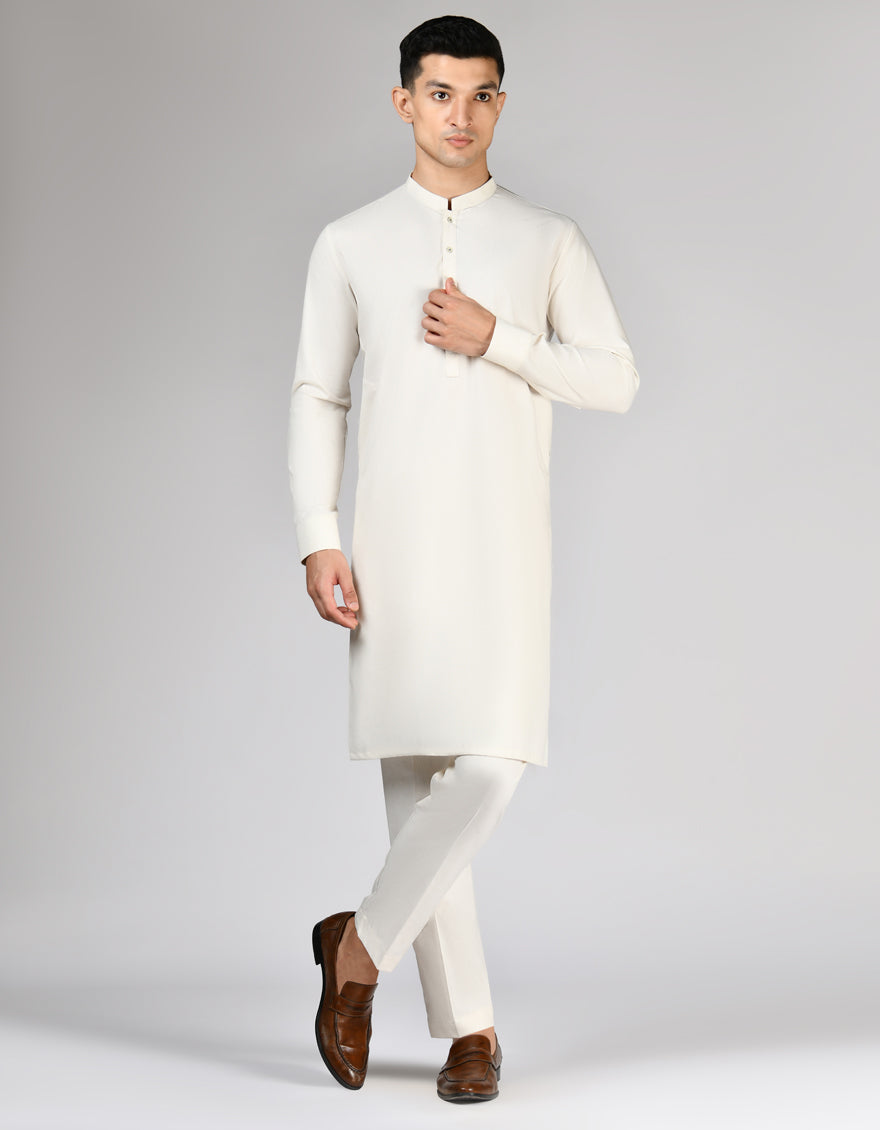 Blended White Unstitched - J. Junaid Jamshed