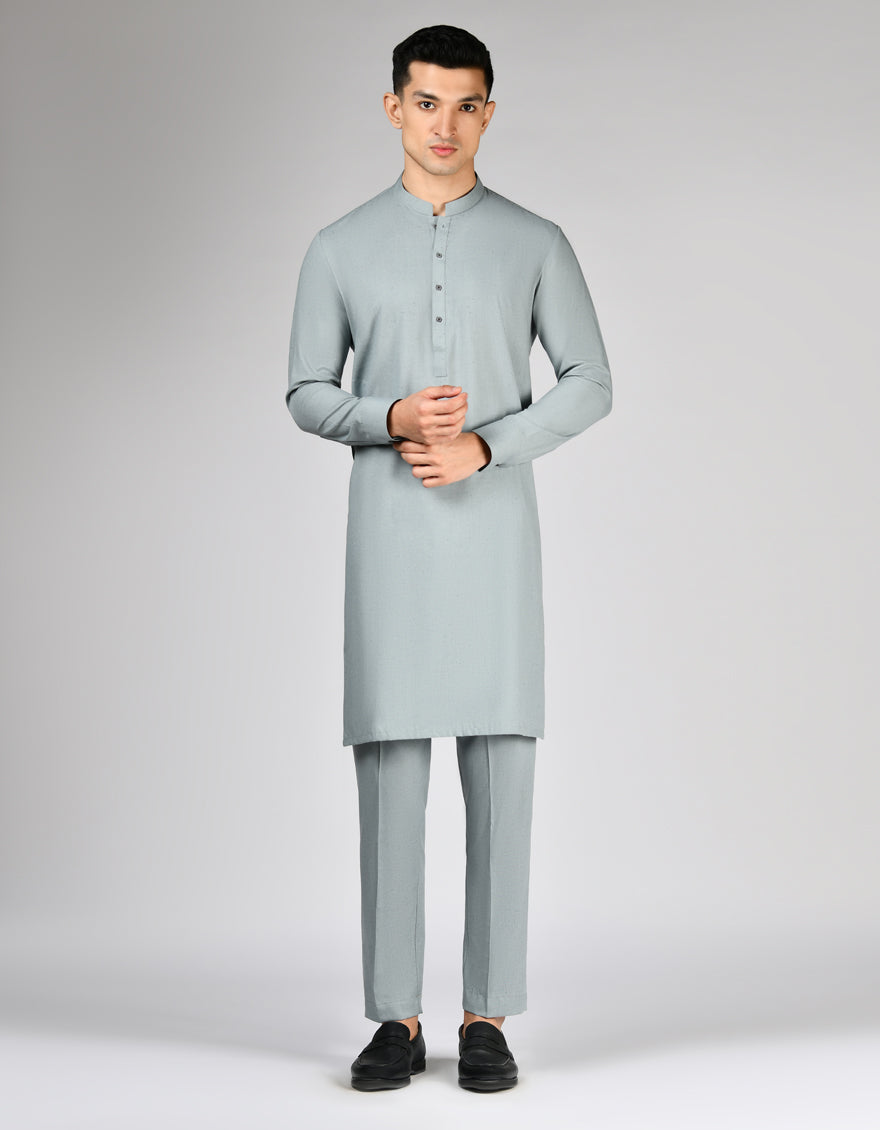 Blended Green Unstitched Suit - J. Junaid Jamshed