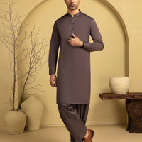 Blended Brown Unstitched Suit - J. Junaid Jamshed