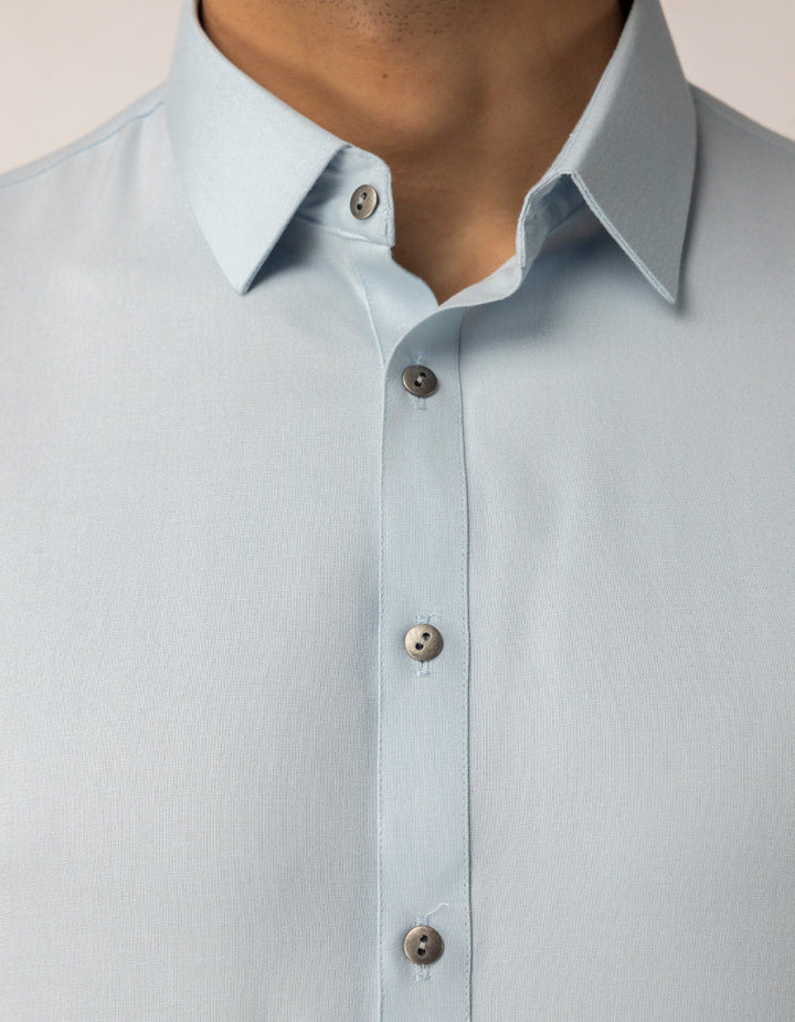 Blended Sky Blue Unstitched Suit - J. Junaid Jamshed