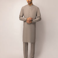 Polyester Light Grey Unstitched Suit - J. Junaid Jamshed