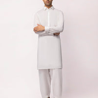 Cotton Matt White Unstitched Suit - J. Junaid Jamshed