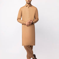 Cotton Caramel Brown Unstitched Suit - J. Junaid Jamshed