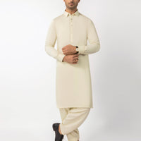 Blended Sand Unstitched Suit - J. Junaid Jamshed
