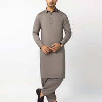 Blended Grey Unstitched Suit - J. Junaid Jamshed