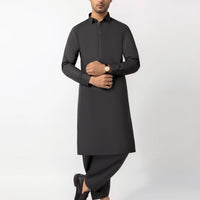 Blended Charcoal Grey Unstitched Suit - J. Junaid Jamshed