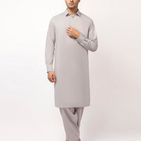 Blended Smoke Grey Unstitched Suit - J. Junaid Jamshed