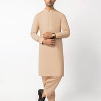 Blended Beige Unstitched Suit - J. Junaid Jamshed