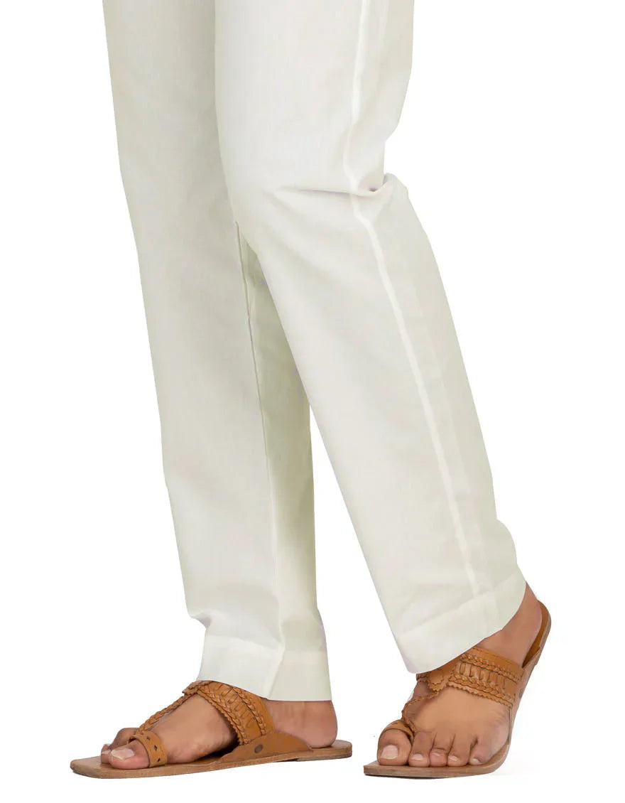 Cotton Off White Trouser - J. Junaid Jamshed