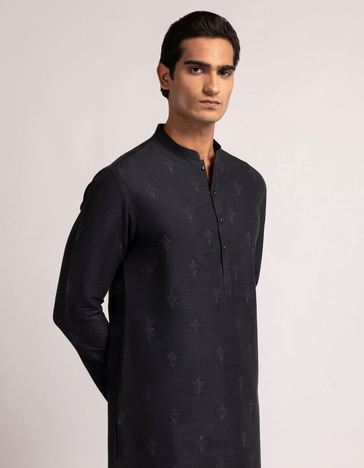 Cotton Midnight Blue Kurta Trouser - J. Junaid Jamshed
