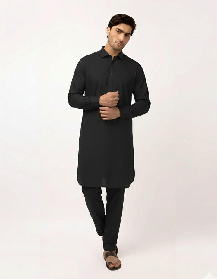Blended Grey Kurta Trouser - J. Junaid Jamshed