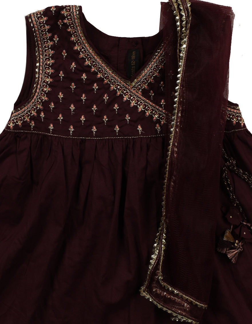 Lawn Silk Purple Stitched Suit - J. Junaid Jamshed