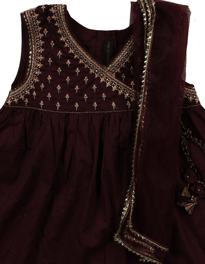 Lawn Silk Purple Stitched Suit - J. Junaid Jamshed