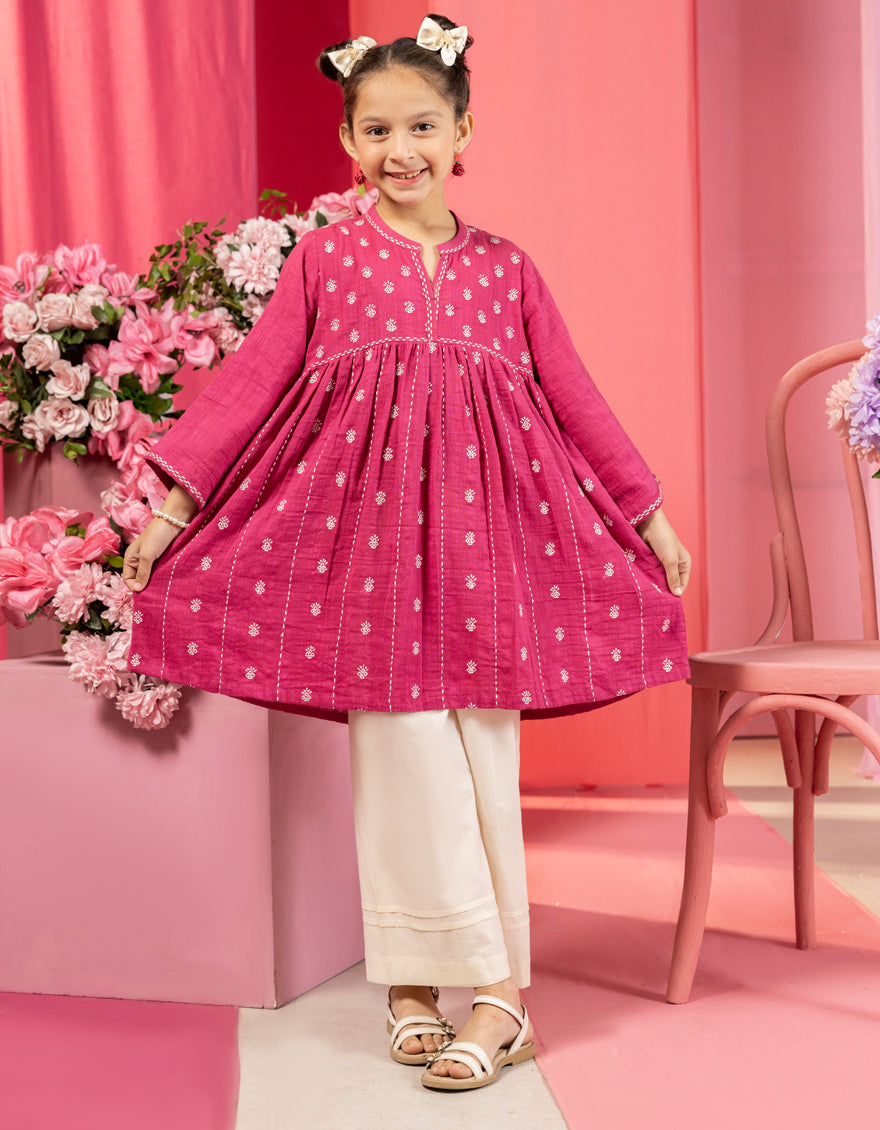 Khaddar Pink Kurti - J. Junaid Jamshed