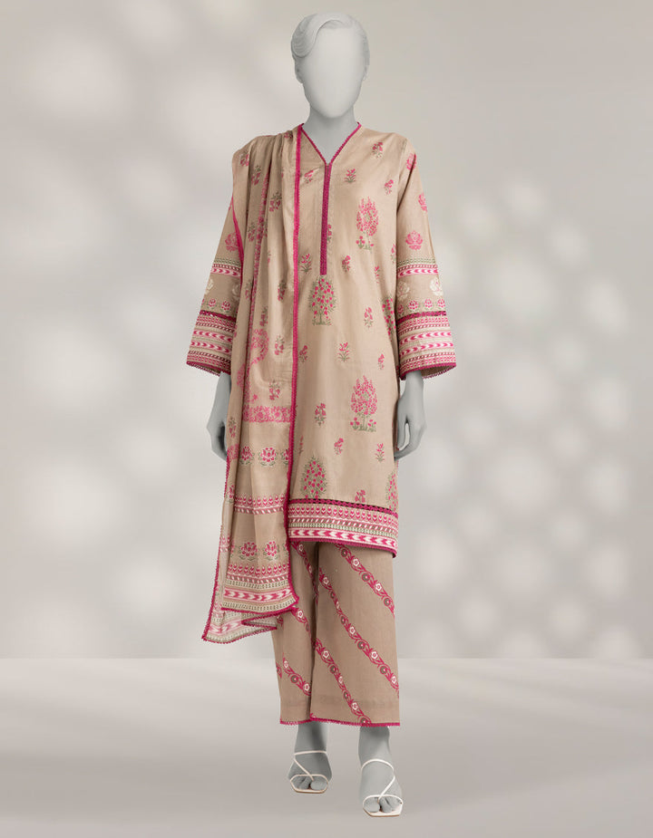 Cambric Brown Stitched Suit - J. Junaid Jamshed