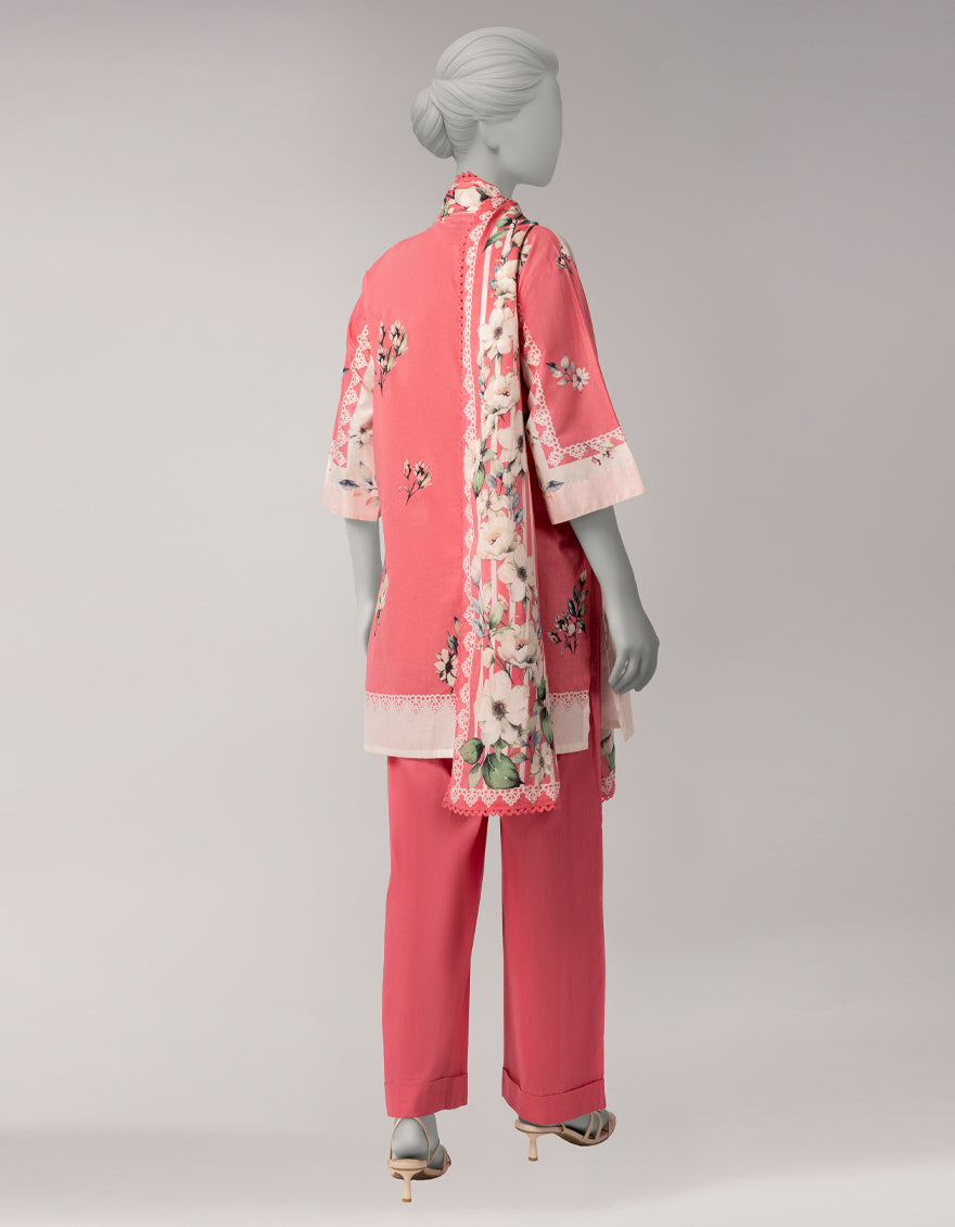 Lawn Pink Stitched Suit - J. Junaid Jamshed
