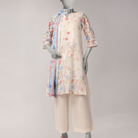 Lawn Off White Stitched Suit - J. Junaid Jamshed