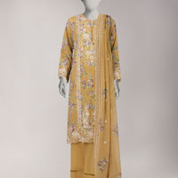 Lawn Yellow Stitched Suit - J. Junaid Jamshed