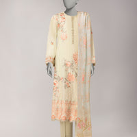 Lawn Green Stitched Suit - J. Junaid Jamshed