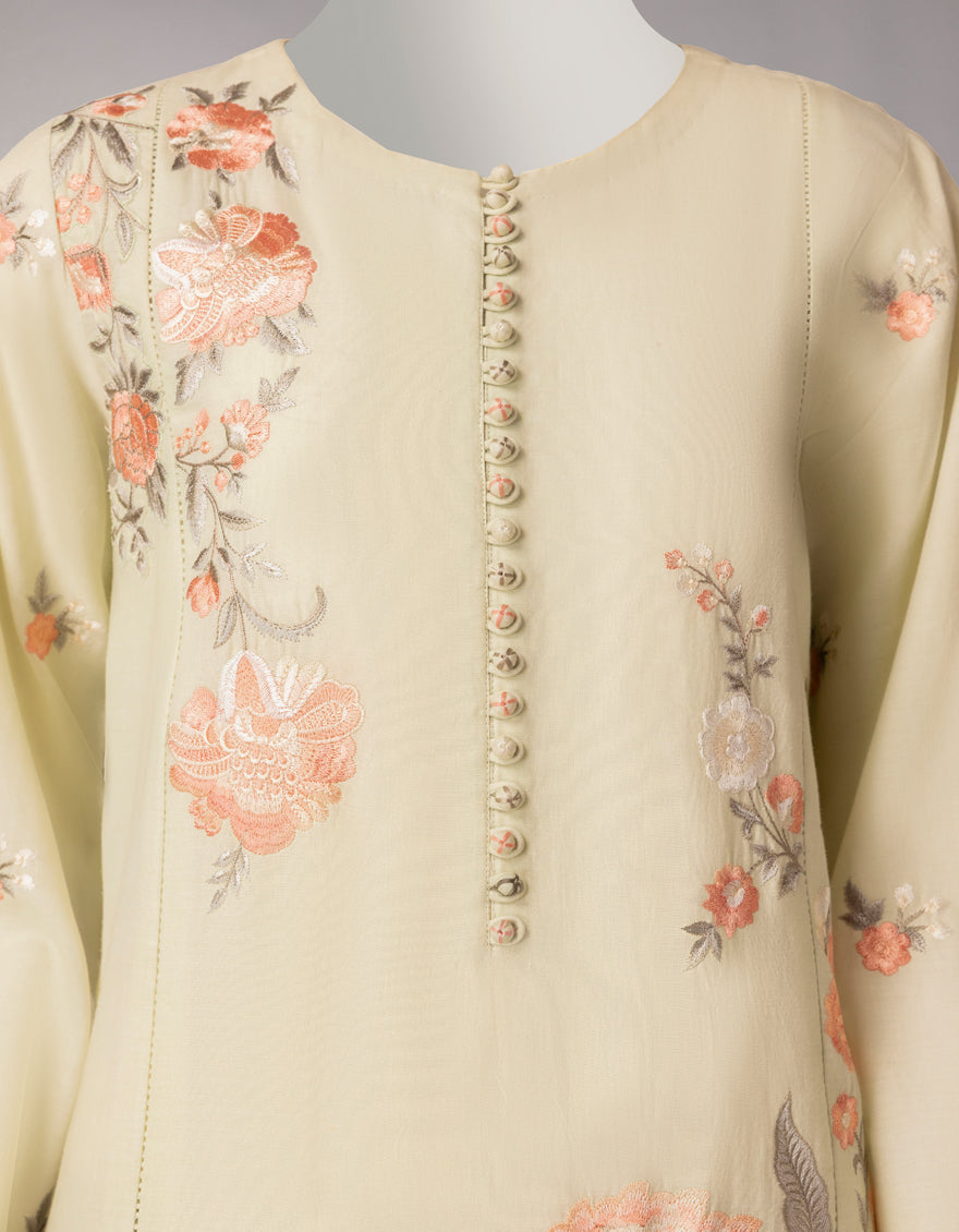 Lawn Green Stitched Suit - J. Junaid Jamshed