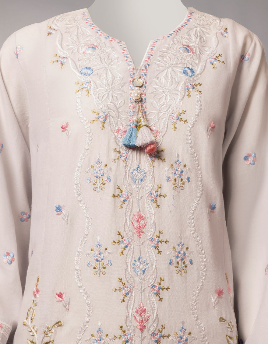 Lawn Grey Stitched Suit - J. Junaid Jamshed