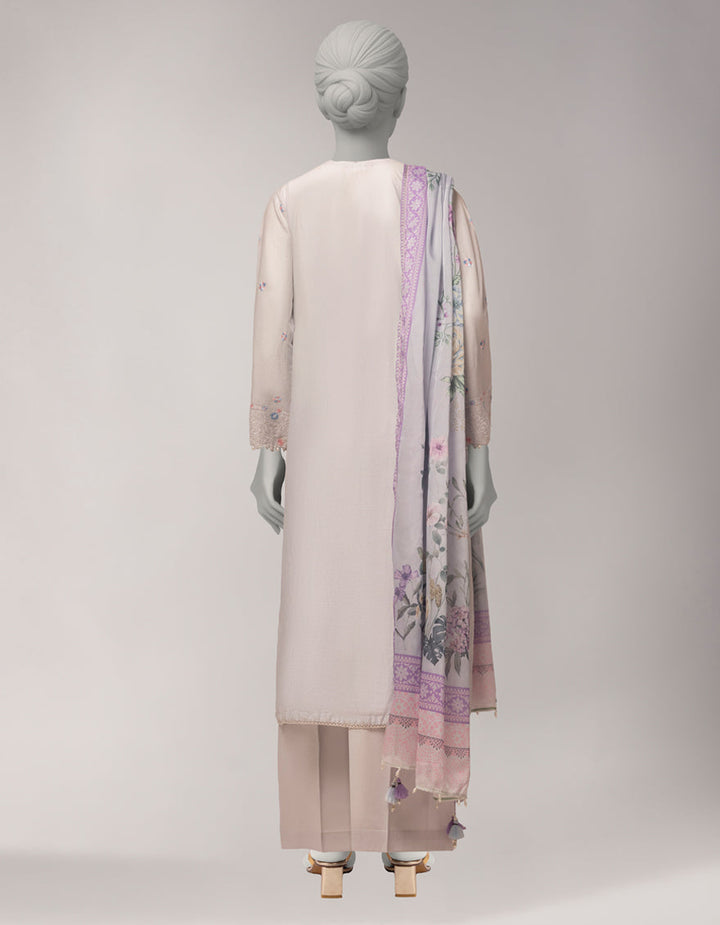 Lawn Grey Stitched Suit - J. Junaid Jamshed