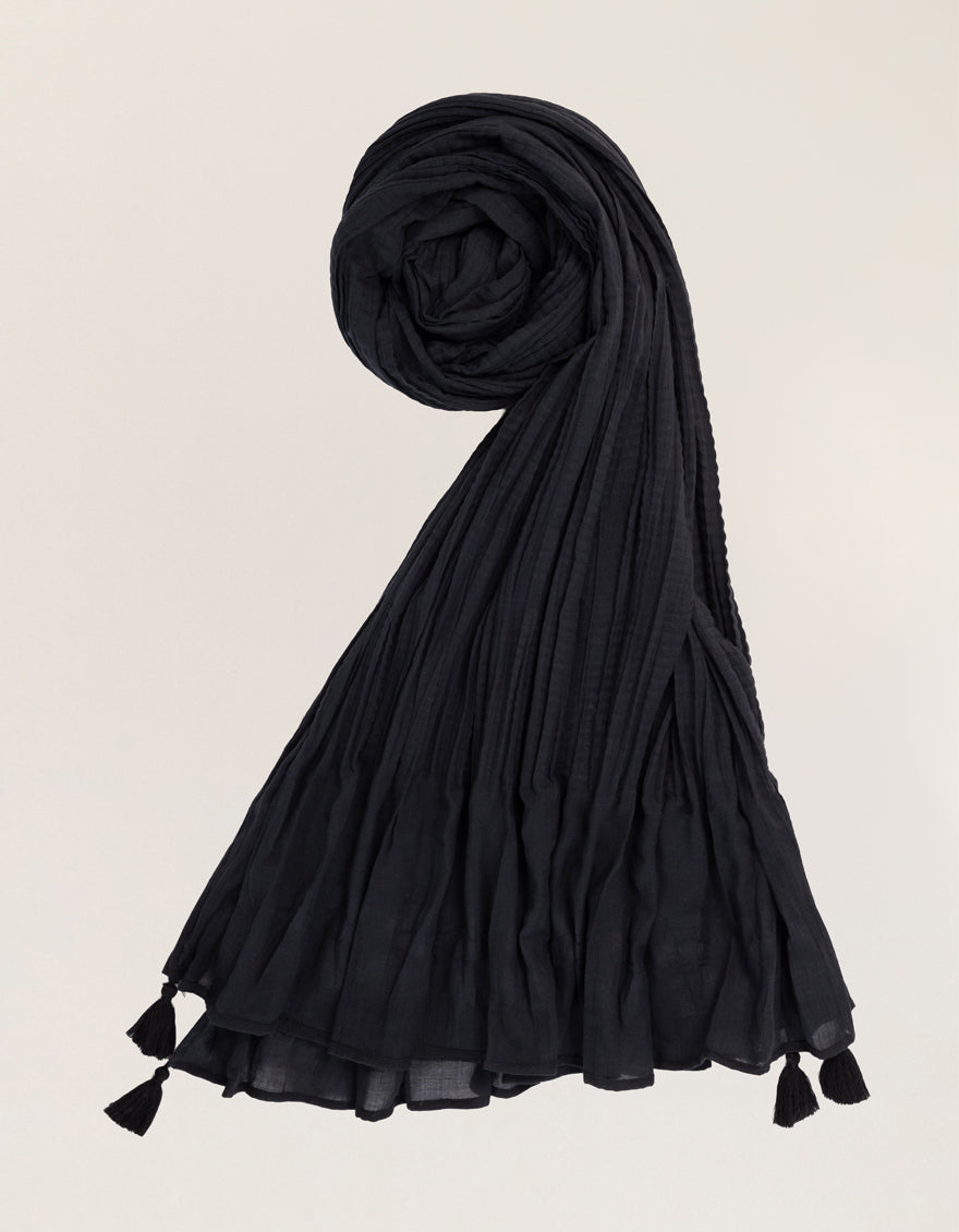Lawn Black Dupatta - J. Junaid Jamshed