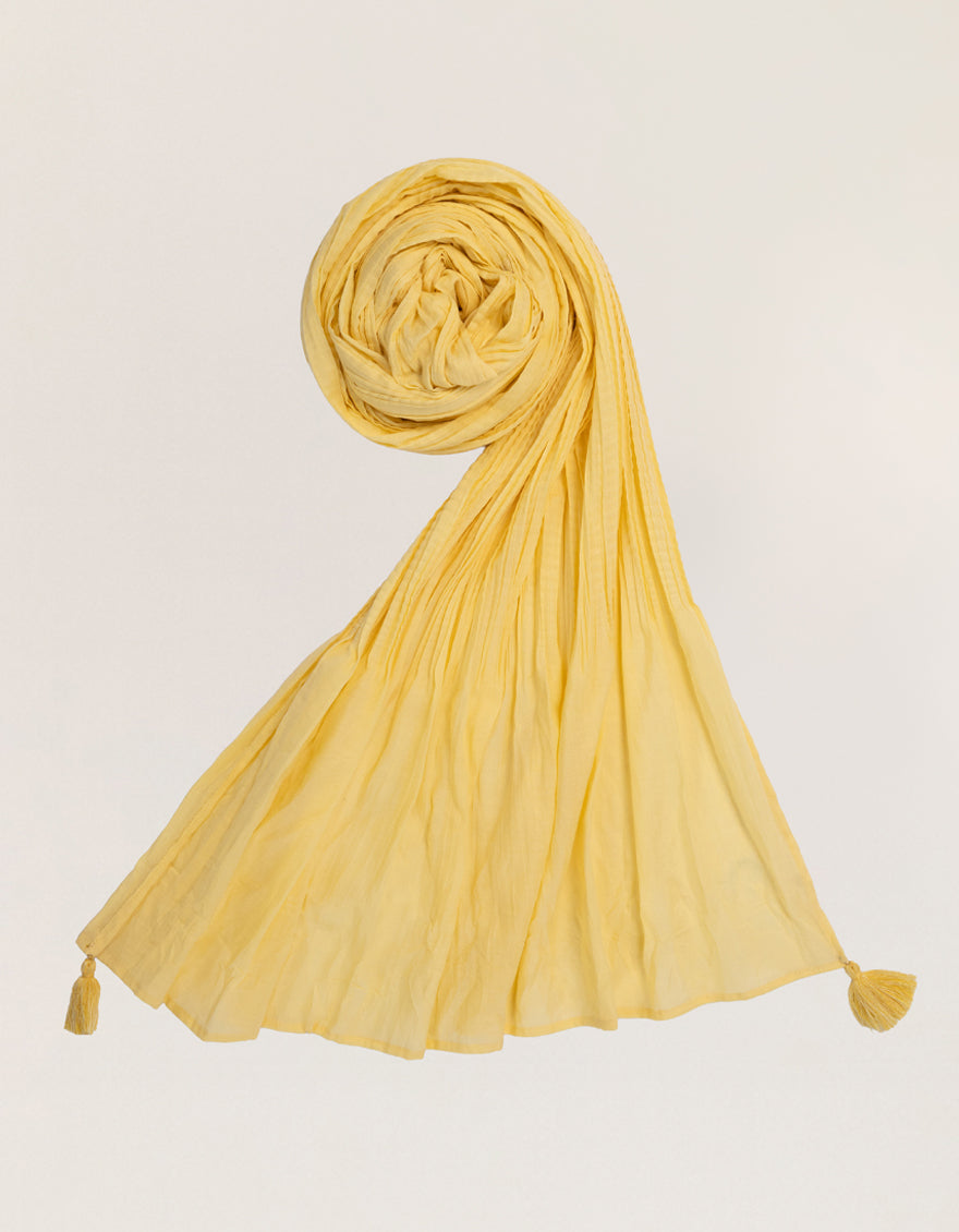 Lawn Yellow Dupatta - J. Junaid Jamshed