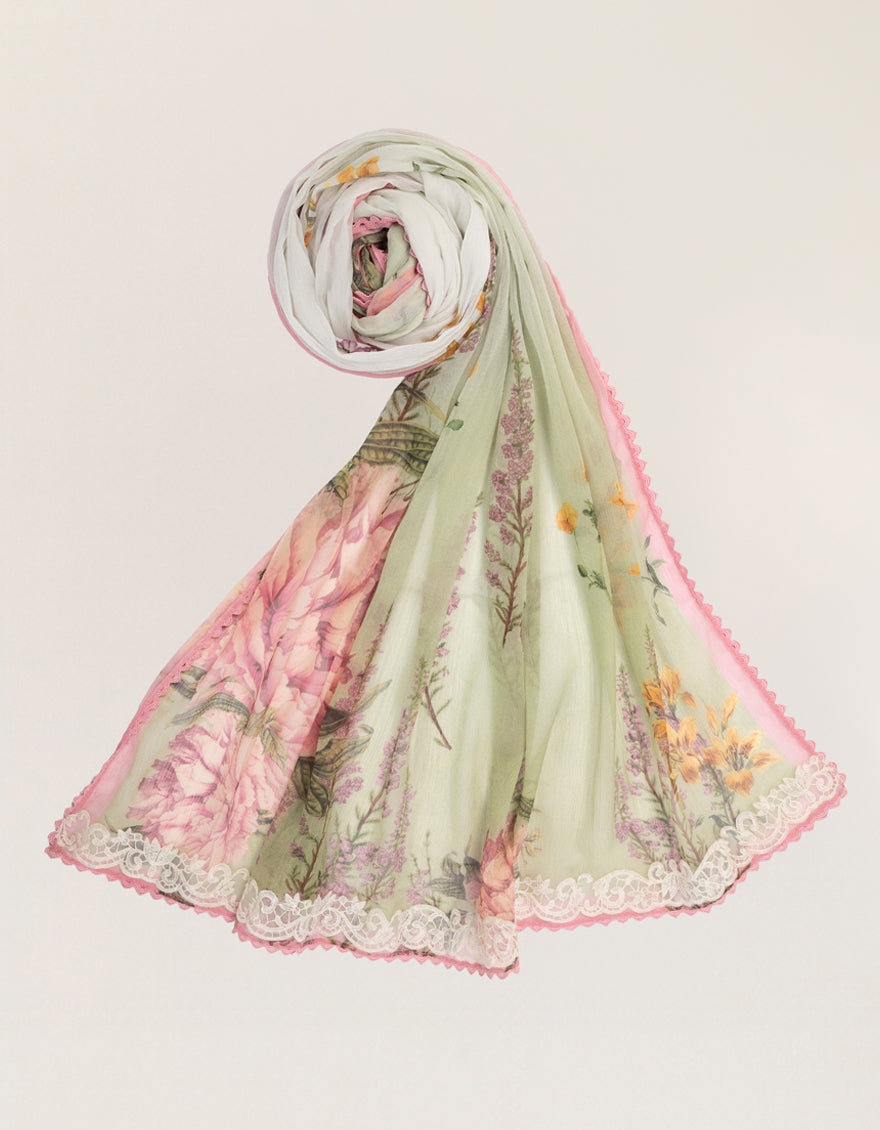 Chiffon Multicolor Dupatta - J. Junaid Jamshed