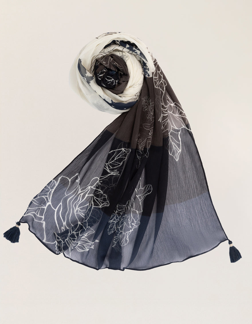 Chiffon Multicolor Dupatta - J. Junaid Jamshed