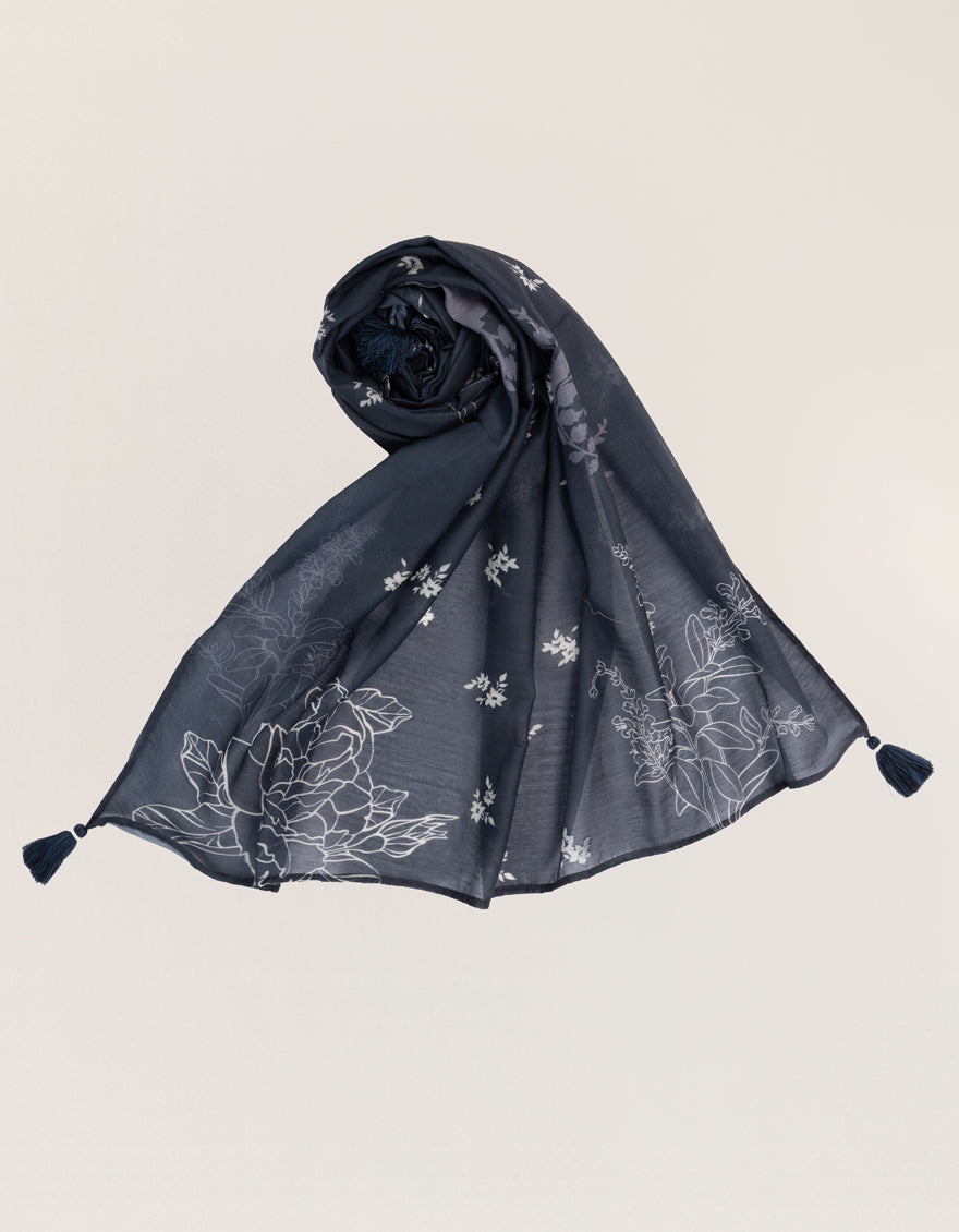 Acrylic Blue Dupatta - J. Junaid Jamshed