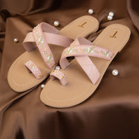 Suede Pink Chappal - J. Junaid Jamshed