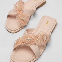 Organza Pink Chappal - J. Junaid Jamshed