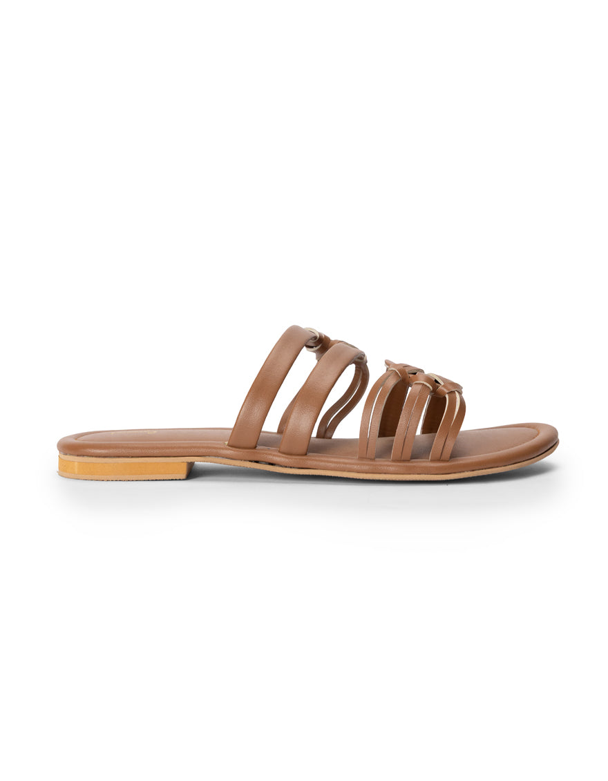 Rexine Brown Chappal - J. Junaid Jamshed