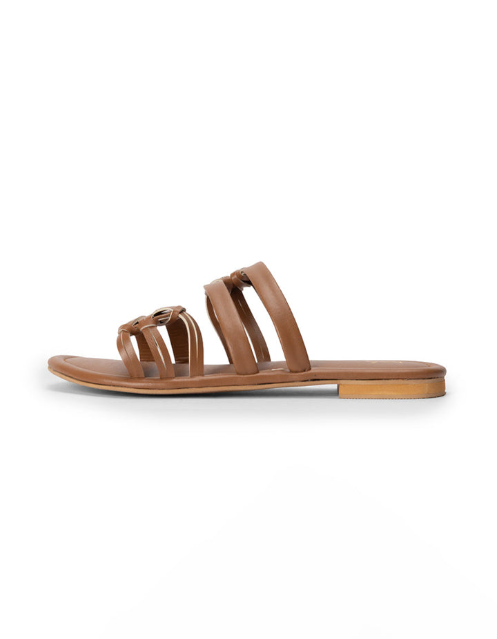 Rexine Brown Chappal - J. Junaid Jamshed