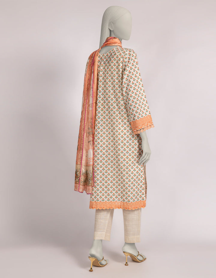 Cambric Beige Stitched Suit - J. Junaid Jamshed