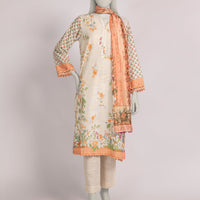 Cambric Beige Stitched Suit - J. Junaid Jamshed