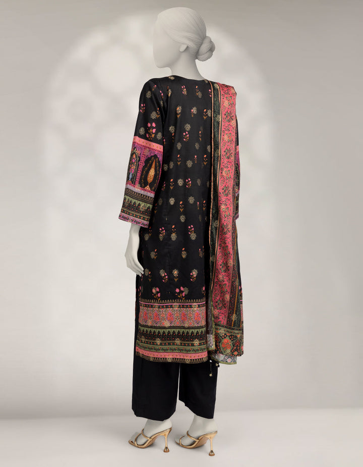 Jacquard Black Stitched Suit - J. Junaid Jamshed