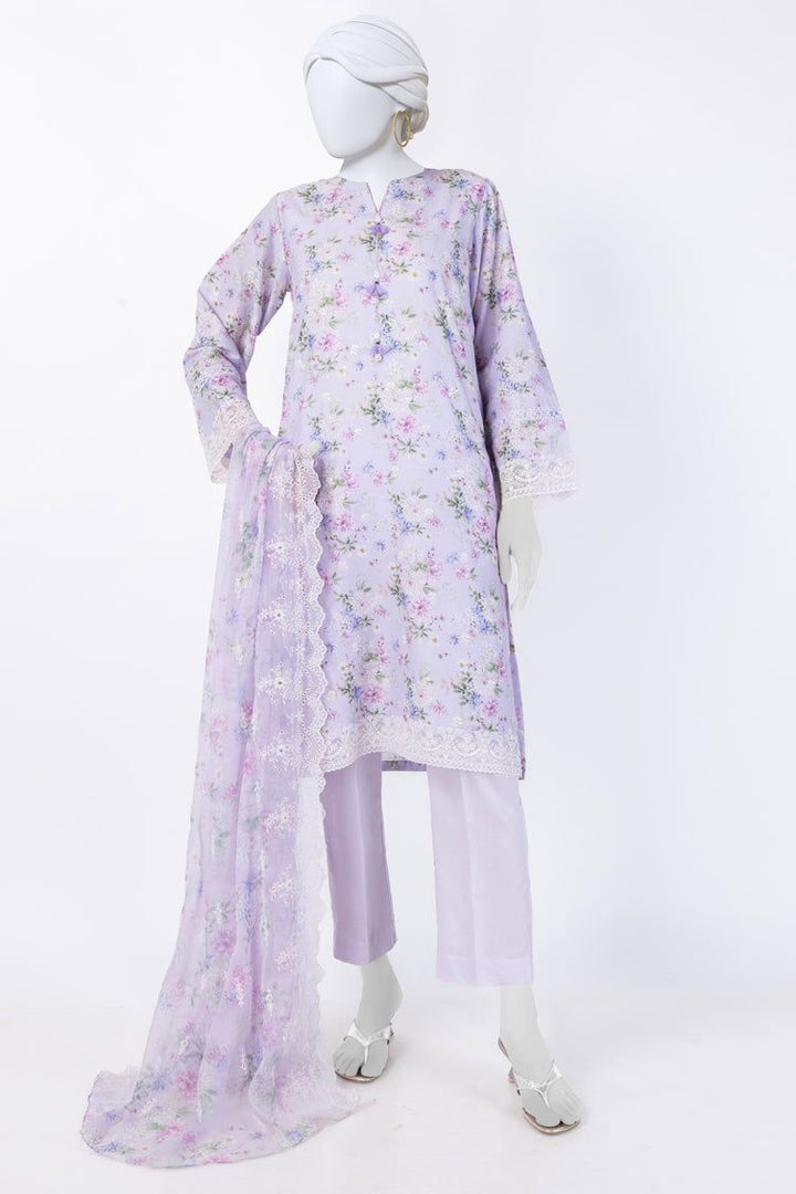 Lawn Purple Stitched Suit - J. Junaid Jamshed